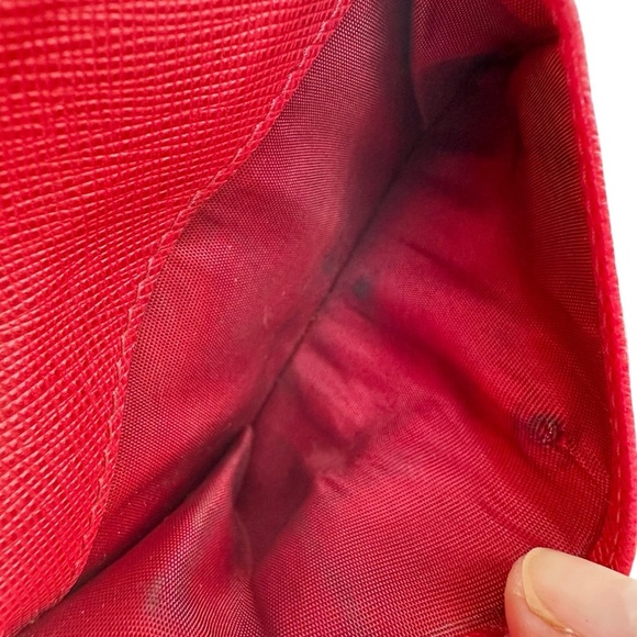 Authentic PRADA Red Saffiano Leather Trifold Wallet with Box & Cards - Picture 14 of 15